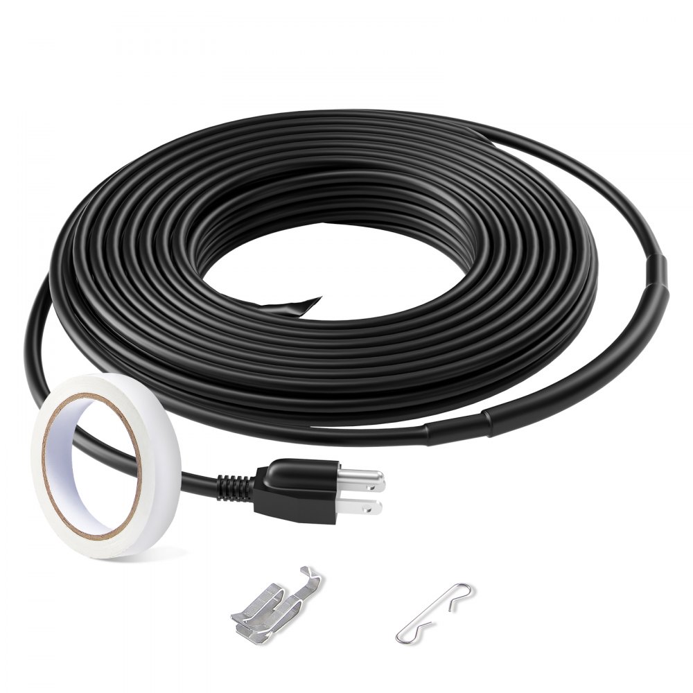 Cable calefactor autorregulable para tuberías, 12 pies, 5 W/pie, cinta calefactora para tuberías y techos