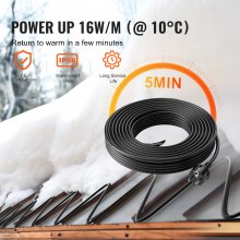 Self-Regulating Pipe Heating Cable 12FT 5W/FT Heat Tape for Pipes Roof