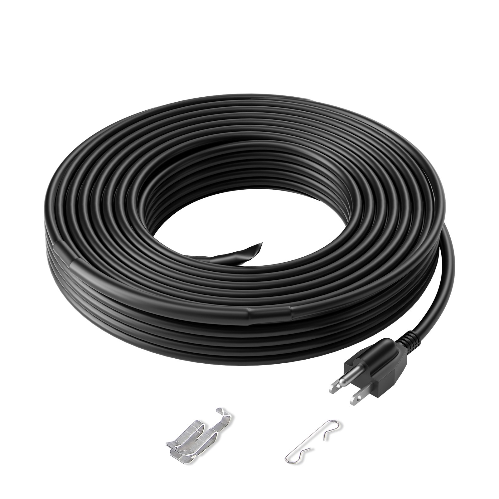 VEVOR Self-Regulating Pipe Heating Cable, 50FT 5W/FT Heat Tape for Pipes, Roof Snow Melting De-icing, Gutter and Pipe Freeze Protection