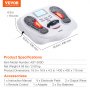 Estimulador de circulación de pies VEVOR, masajeador de pies EMS y TENS para neuropatía, estimulador eléctrico de pies con rodillo de masaje físico, 25 modos y 99 niveles de intensidad para aliviar el dolor y la fascitis plantar.