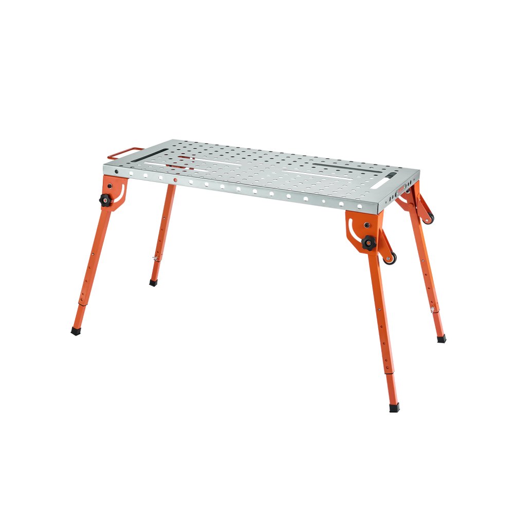 Welding Table 44" x 21" 500LBS Folding Workbench with 4-Level Adjustable Height