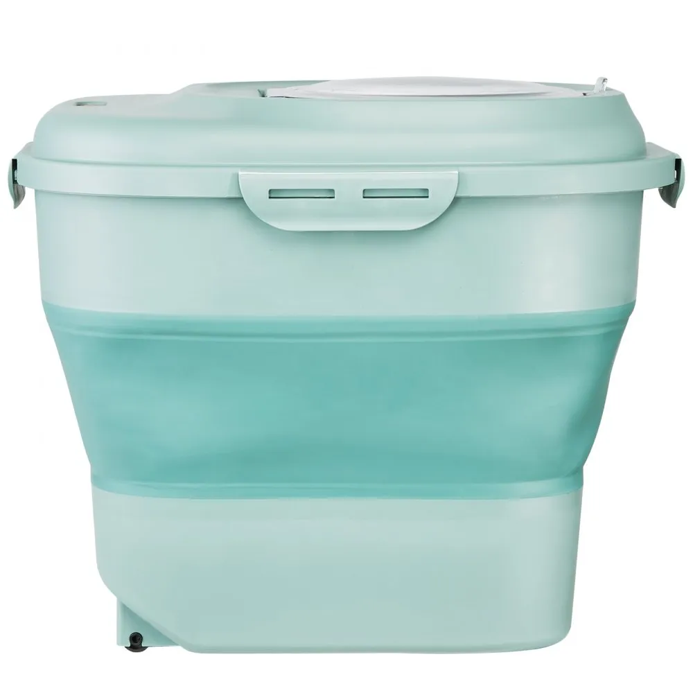 VEVOR Collapsible Dog Food Storage Container, 50 lbs Capacity Large Dispenser Bin with Attachable Casters, Airtight Lid Kitchen Rice Cereal Flour Bin, Pet food Containers For Cat, Bird, Other Pet Food