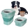 VEVOR Sammenleggbar oppbevaringsbeholder for hundemat, 50 lbs kapasitet stor dispenserbeholder med festbare hjul, lufttett lokk Kjøkken riskornmelbeholder, kjæledyrmatbeholdere for katt, fugl, annet kjæledyrmat