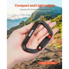 3 PCS Auto Locking Carabiner Clips Heavy Duty 30 KN for Climbing Hiking