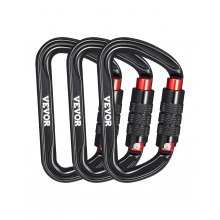 3 PCS Auto Locking Carabiner Clips Heavy Duty 30 KN for Climbing Hiking