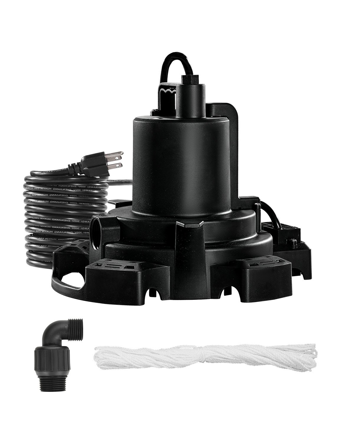 VEVOR Automatic Pool Cover Pump, 1/2 HP 1600 GPH, 120V Submersible Swimming Pool Cover Pump with 25 ft Power Cord, 25 ft Max Head Lift, Water Removal and Transfer Pump, for Pool Draining Hot Tubs