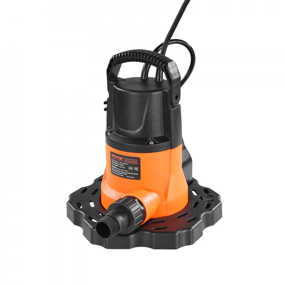 VEVOR Automatic Pool Cover Pump, 0.66 HP 3200 GPH, 120V Submersible Swimming Pool Cover Pump with 25 ft Power Cord, 26 ft Max Head Lift, Water Removal and Transfer Pump, for Pool Draining Hot Tubs