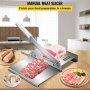VEVOR Manual Meat Slicer, Beef Cutter w/ 7.5" Cutting Length, Frozen Meat Bacon Slicer w/ 0.2" Thick Blade, Stainless Steel Meat Cutter w/Sharpener G-Clip, for Dried Beef Biltong Pastry Vegetables