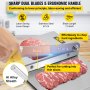 VEVOR Manual Meat Slicer, Beef Cutter w/ 7.5" Cutting Length, Frozen Meat Bacon Slicer w/ 0.2" Thick Blade, Stainless Steel Meat Cutter w/Sharpener G-Clip, for Dried Beef Biltong Pastry Vegetables