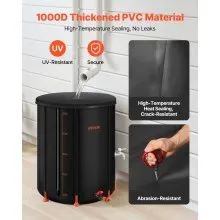 VEVOR Collapsible Rain Barrel 53 Gal Rain Catcher with Spigot and Overflow Kit