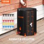 VEVOR Collapsible Rain Barrel, 53 Gallon Large Capacity, PVC Rainwater Collection System with Spigots and Overflow Kit, Portable Water Tank Storage Container for Garden Water Catcher, Black