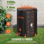 VEVOR Collapsible Rain Barrel, 53 Gallon Large Capacity, PVC Rainwater Collection System Including Spigots and Overflow Kit, Portable Water Tank Storage Container for Garden Water Catcher, Black