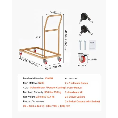 Klapptoolikäru L-raam, vertikaalne, 25 tooli, 136 kg — pilt 7