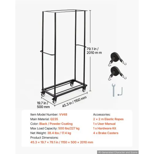Klapptoolikäru, kuni 60 tooli, 227 kg — pilt 3