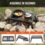 VEVOR Folding Campfire Grill Portable Camping Fire Pit Steel Outdoor BBQ Picnic