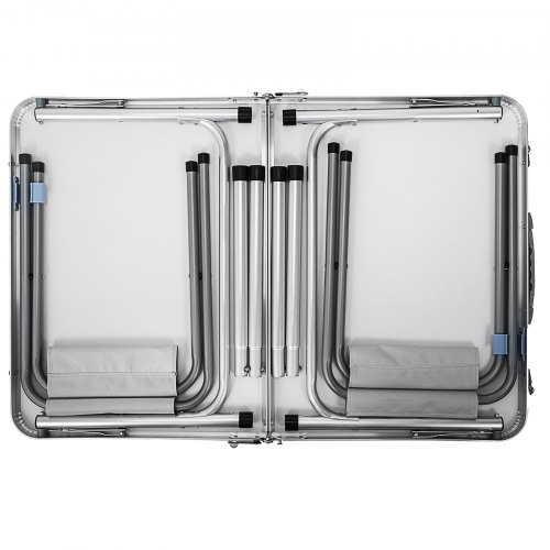 VEVOR Aluminum Folding Picnic Table, with 2 Benches, White