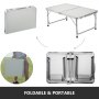 vevor Folding Camping Table Portable Picnic Outdoor Garden BBQ Height Adjustable