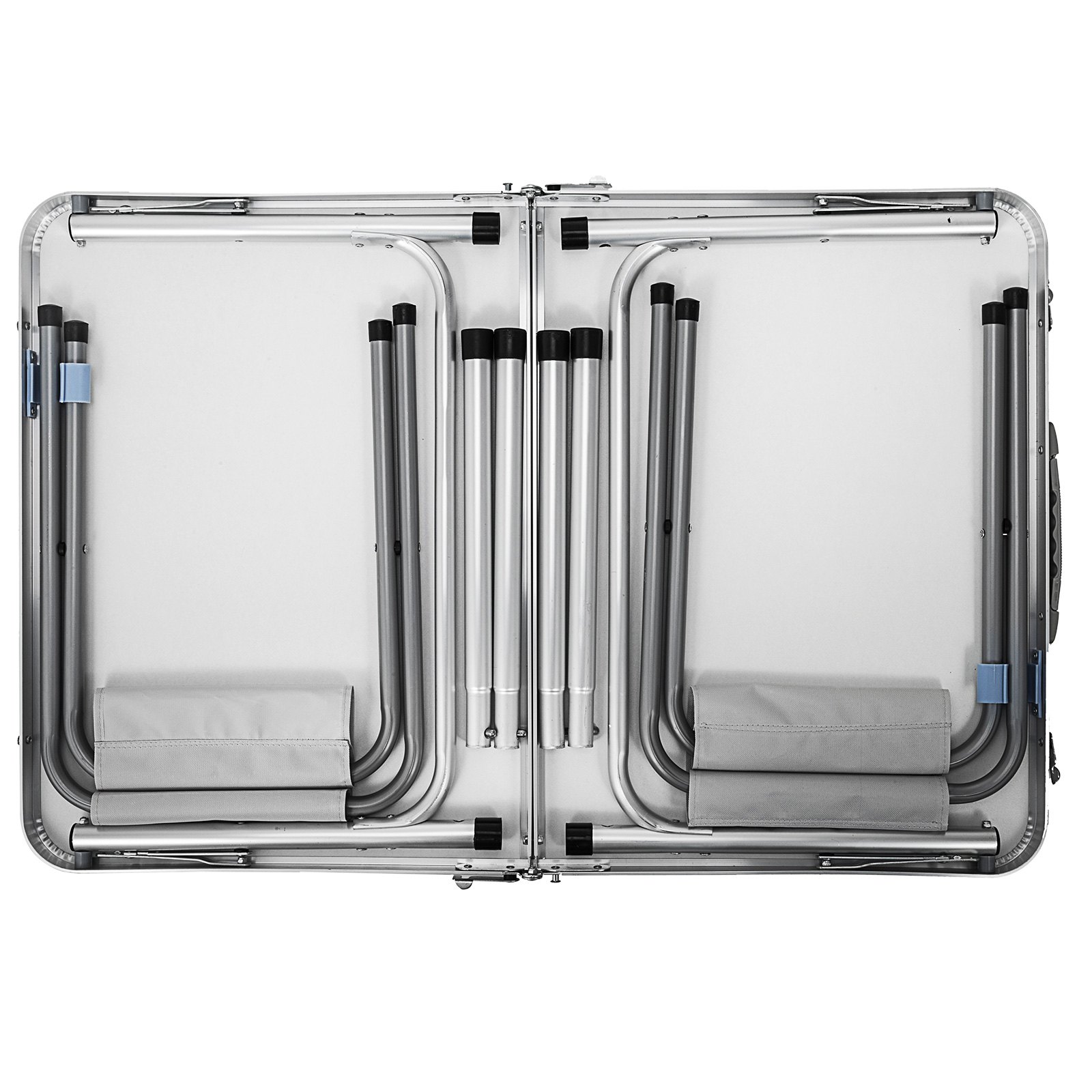 VEVOR Aluminum Folding Picnic Table, with 2 Benches, White