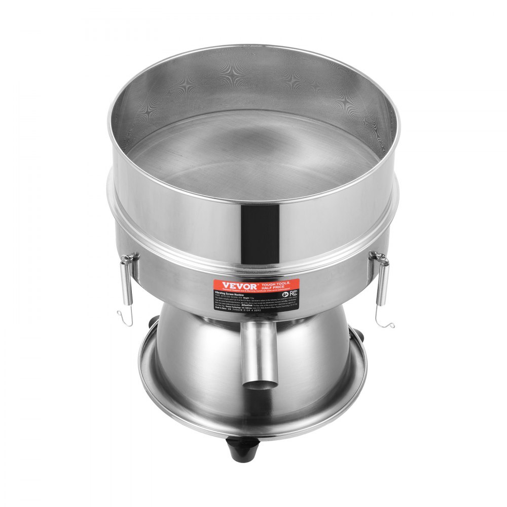 VEVOR Automatic Electric Vibrating Sieve, Stainless Steel Sifter Shaker Machine with 12+80 Mesh, 45W Automatic Powder Sifter Machine Countertop, Electric Sieve Shaker for Flour Powers, Mungbean, Rice