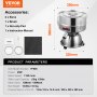 VEVOR Automatic Electric Vibrating Sieve, Stainless Steel Sifter Shaker Machine with 12+80 Mesh, 45W Automatic Powder Sifter Machine Countertop, Electric Sieve Shaker for Flour Powers, Mungbean, Rice