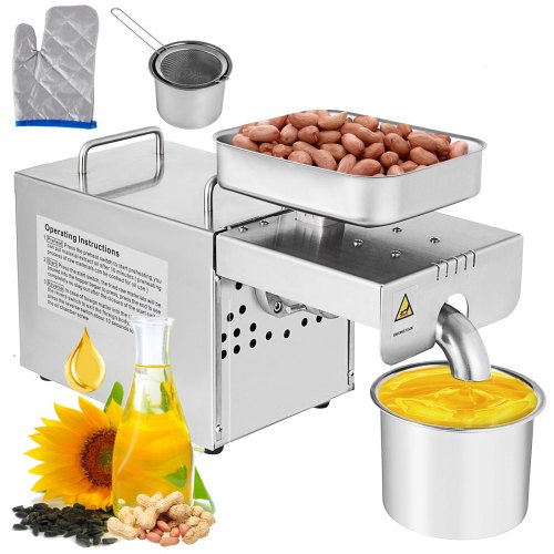 High Quality Multifunctional Automatic Small Oil Press Machine 304# Food Grade Stainless Steel Oil Expeller