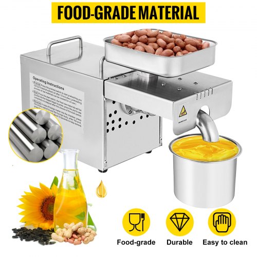 High Quality Multifunctional Automatic Small Oil Press Machine 304# Food Grade Stainless Steel Oil Expeller