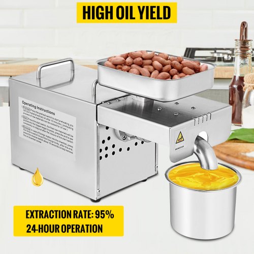 High Quality Multifunctional Automatic Small Oil Press Machine 304# Food Grade Stainless Steel Oil Expeller