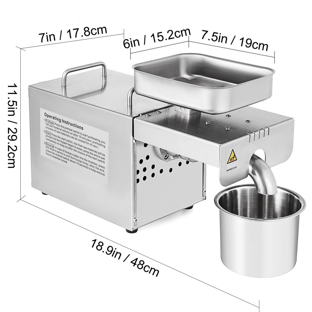 High Quality Multifunctional Automatic Small Oil Press Machine 304# Food Grade Stainless Steel Oil Expeller
