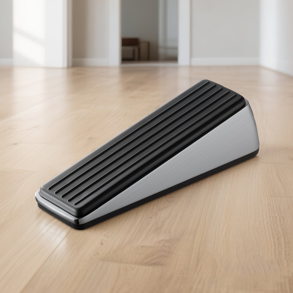 VEVOR Heavy Duty Door Stopper, 2 Pack, Door Stop Wedge for Bottom, Premium Zinc Alloy and Dual-Sided PVC Non-Slip Pads, with 2 Self-Adhesive Wall Protectors, Suitable for Various Types and Rooms