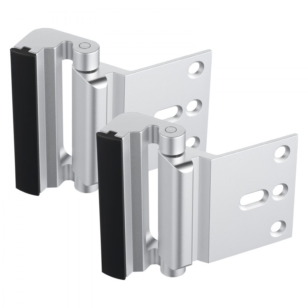 VEVOR Door Reinforcement Lock, 2 Pack Home Security Door Lock, with 3 Inch Stop Withstand 800 lbs of Force, with 8 Screws, for Inward-Opening, Aluminum Alloy, Add Extra High Security to Your Home