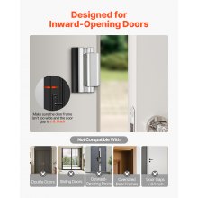 VEVOR Door Reinforcement Lock, 2 Pack Home Security Door Lock, with 3 Inch Stop Withstand 800 lbs of Force, with 8 Screws, for Inward-Opening, Aluminum Alloy, Add Extra High Security to Your Home