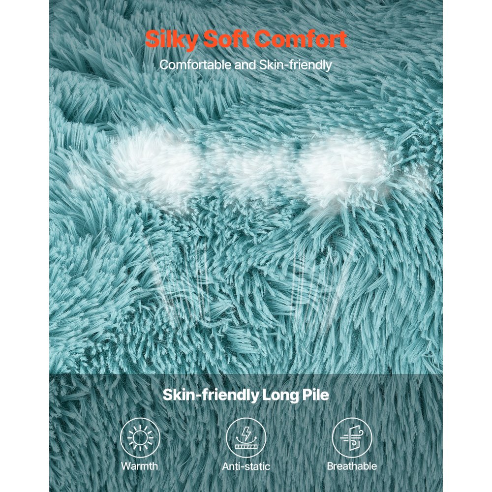 VEVOR Bean Bag Chair, Giant BeanBag Chair with Removable & Washable Cover for Adults, Fluffy Plush & High-Density Foam Filling Floor Adult Bean Bag with Zapper, Ideal for Living Room, Bedroom, Blue