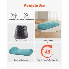 Bean Bag Chair with Removable & Washable Cover for Adult Fluffy Plush Blue