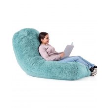 Bean Bag Chair with Removable & Washable Cover for Adult Fluffy Plush Blue