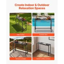 47 x 15 in Outdoor Bar Table Waterproof Top Patio Dining Table for Deck Pool