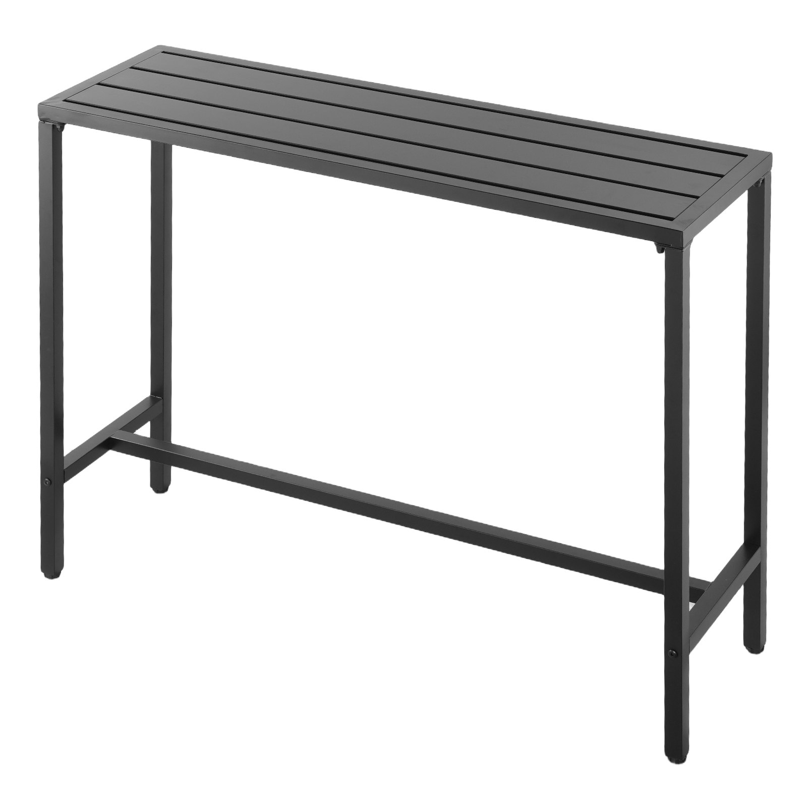 VEVOR Outdoor Bar Table, 120 x 37.5 cm Patio Bar Table, Waterproof Top & Sturdy Metal Frame, Rectangle Counter Height Dining Tables, Outdoor Furniture for Balcony, Yard, Hot Tub, Poolside, Indoor