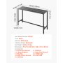 VEVOR Outdoor Bar Table, 55 x 15 in Patio Bar Table, Waterproof Top & Sturdy Metal Frame, Rectangle Counter Height Dining Tables, Outdoor Furniture for Balcony, Yard, Hot Tub, Poolside, Indoor