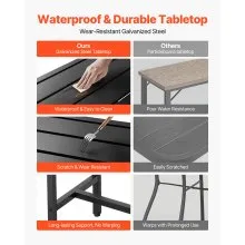 55 x 15 in Outdoor Bar Table Waterproof Top Patio Dining Table for Deck Pool
