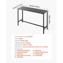 55 x 15 in Outdoor Bar Table Waterproof Top Patio Dining Table for Deck Pool