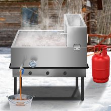 VEVOR Maple Syrup Evaporator Pan 30x16x19 Inch Stainless Steel Maple Syrup Boiling Pan with Valve and Thermometer and Feed Pan for Boiling Maple Syrup