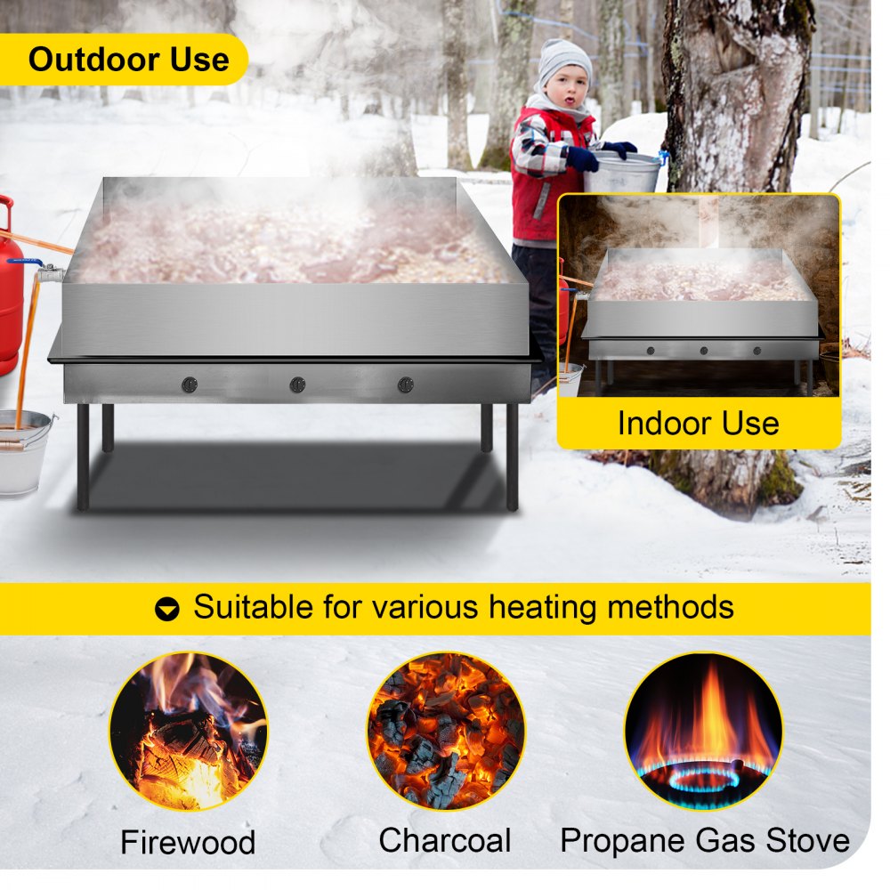 Maple Syrup Evaporator Boiling Pan 60x90 Cm Cooking Equipment Kitchen Cookware