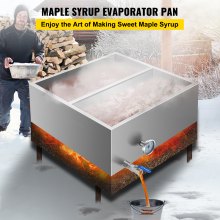 2'x2' Flow Divided Maple Syrup Pan w/Valve, Therm, Plugs. Evaporator