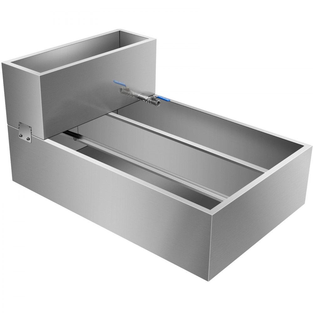 VEVOR Maple Syrup Evaporator Pan 36x24x18.5 Inch Stainless Steel Maple Syrup Boiling Pan with Valve and Thermometer and Divided Pan and Feed Pan