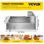 VEVOR Maple Syrup Evaporator Pan 36x24x18.5 Inch Stainless Steel Maple Syrup Boiling Pan with Valve and Thermometer and Divided Pan and Feed Pan