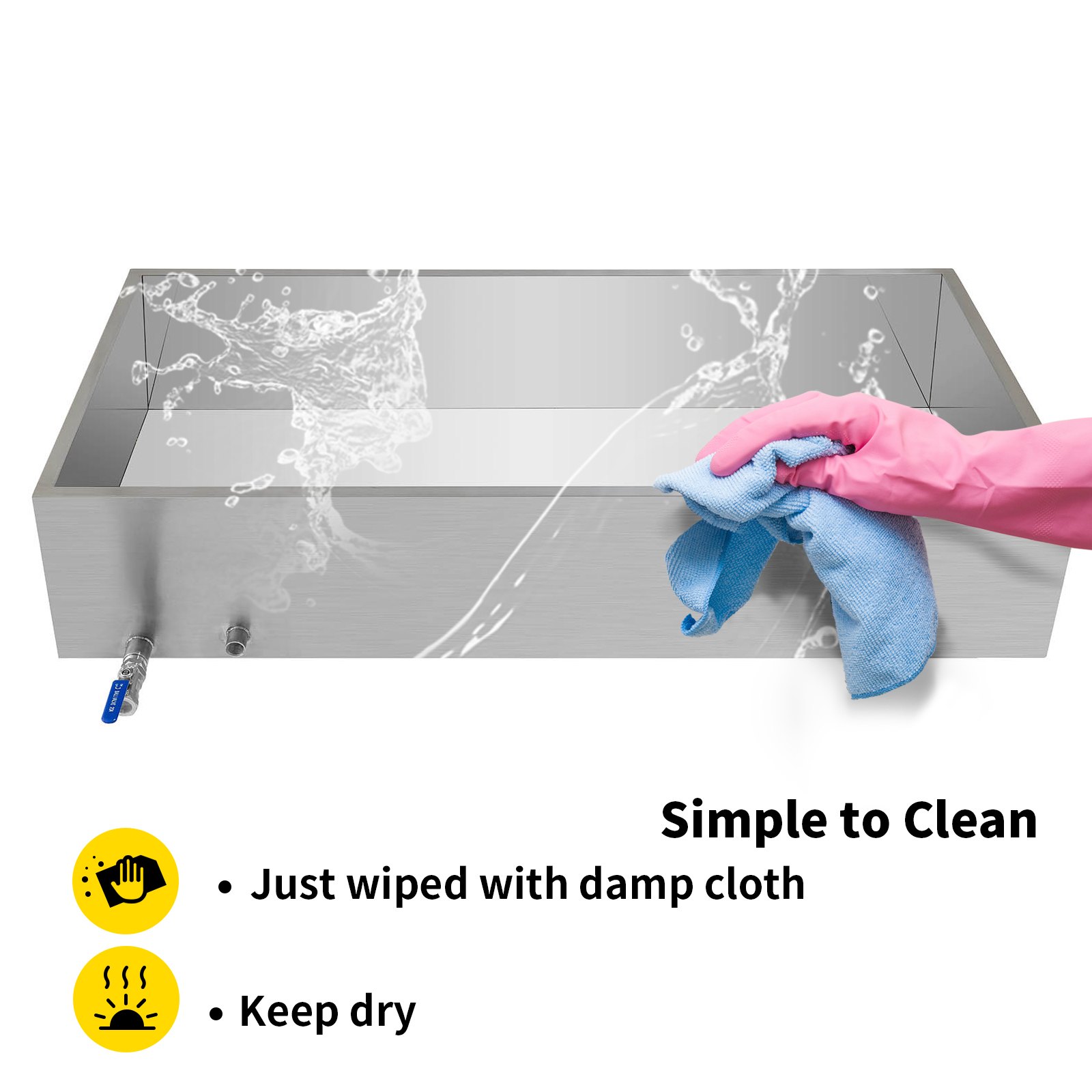 Maple Syrup Evaporator Pan 122X61cm Jam Sugar Boiling Pot Steamer w/Drain Valve