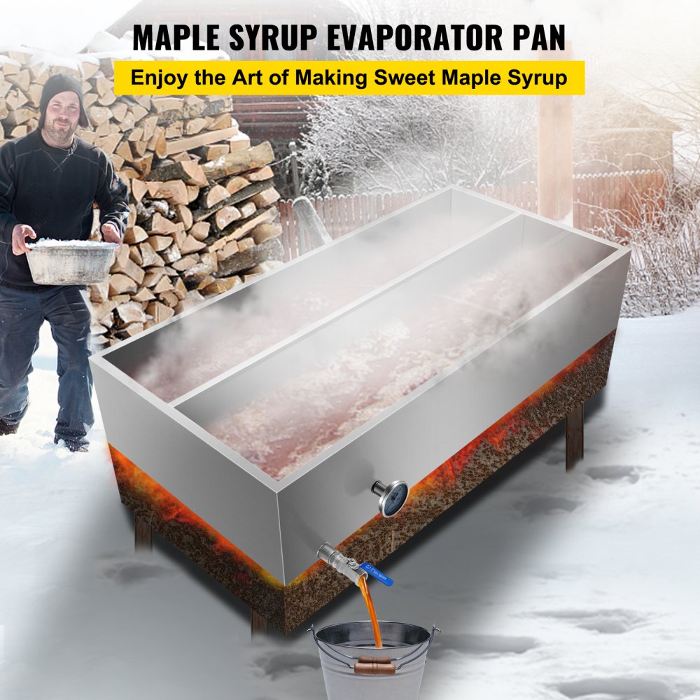 Maple Syrup Evaporator Pan 2"x4" Flow Divided Pan Kitchen Cookware W/drain Valve