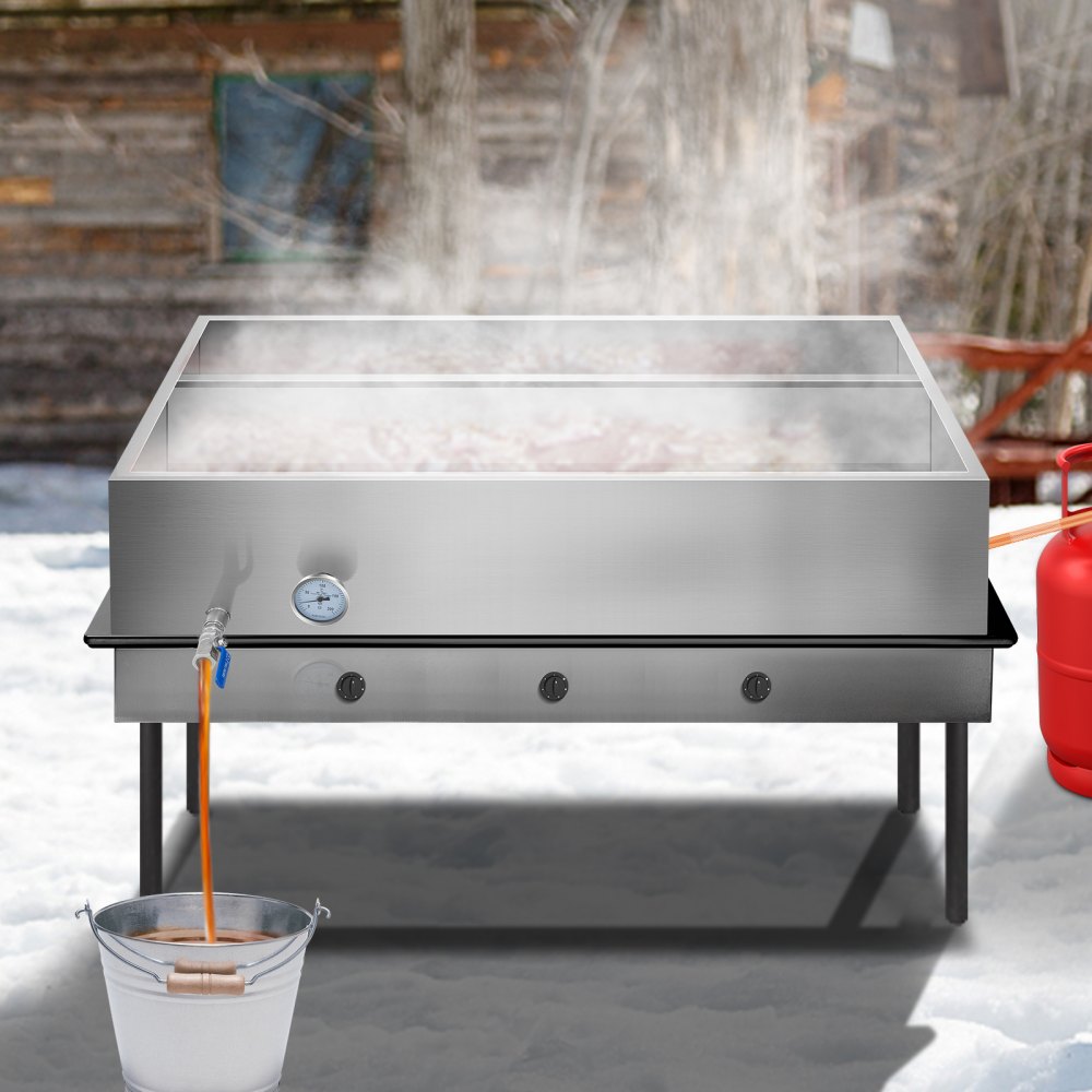 Maple Syrup Evaporator Pan 2"x4" Flow Divided Pan Kitchen Cookware W/drain Valve