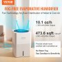 VEVOR Evaporative Humidifiers Mist-Free 3L, 300 ml/h Cool Moisture Humidifier and Air Purifier for Whole House up to 473.6 sqft, 4-Speeds & 1-12h Timer Settings, Premium Filter for Bedroom, Home