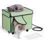 Maison pour chat surélevée et chauffée VEVOR, abri cubique pour chat avec coussin chauffant, vert (S)