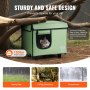 VEVOR Elevated Heated Cat House Cuboid Kitty Shelter with Heated Pad Green (S)